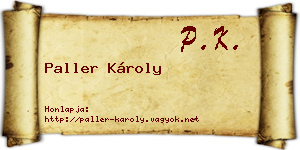 Paller Károly névjegykártya